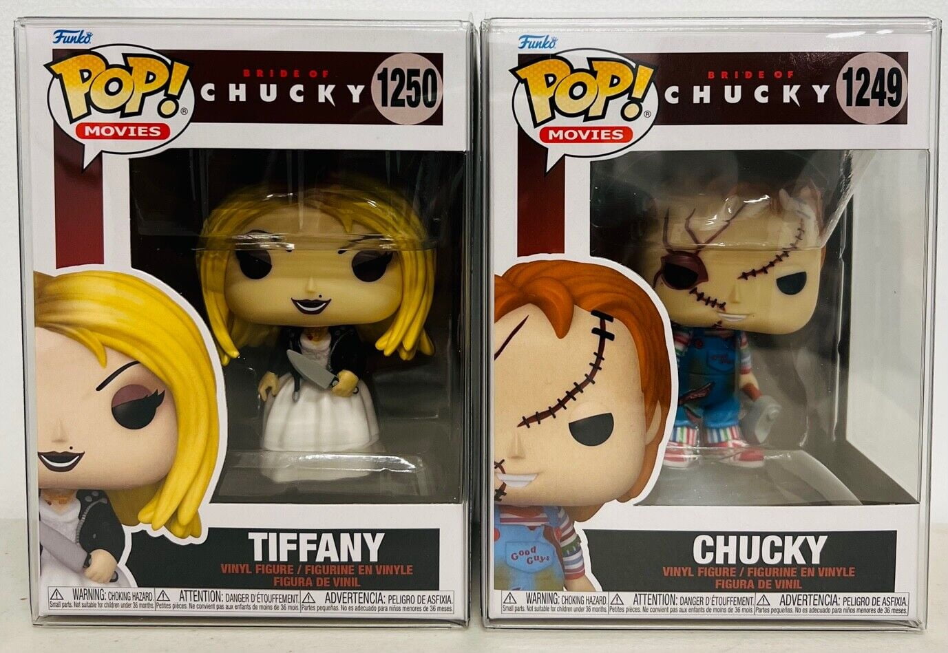 Funko Pop! Bride of Chucky Tiffany 1250 and Chucky 1249 Set