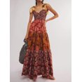 thumbnail image 3 of Brewee Robe Bohème à Imprimé Floral Été 2024 pour Femmes Bretelles Spaghetti Volants Robe Longue Maxi de Plage, 3 of 4