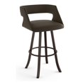 thumbnail image 1 of Amisco Metro 26.75" Polyester Swivel Counter Stool in Dark Brown Gray/Dark Brown, 1 of 3