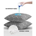 thumbnail image 4 of Pack of 2 Outdoor Pillow Covers, Simple Geometric Stripe Pattern Waterproof Square Throw Pillowcase Cushion Decorative Pillow Covers for Couch Patio Tent, 24x24 in, 4 of 6