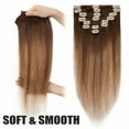 thumbnail image 3 of Benehair 100% Real Remy Human Hair Extensions Clip In 8Pcs Hair Weft Full Head Women Baalayage Blonde Hair Soft US, 3 of 12