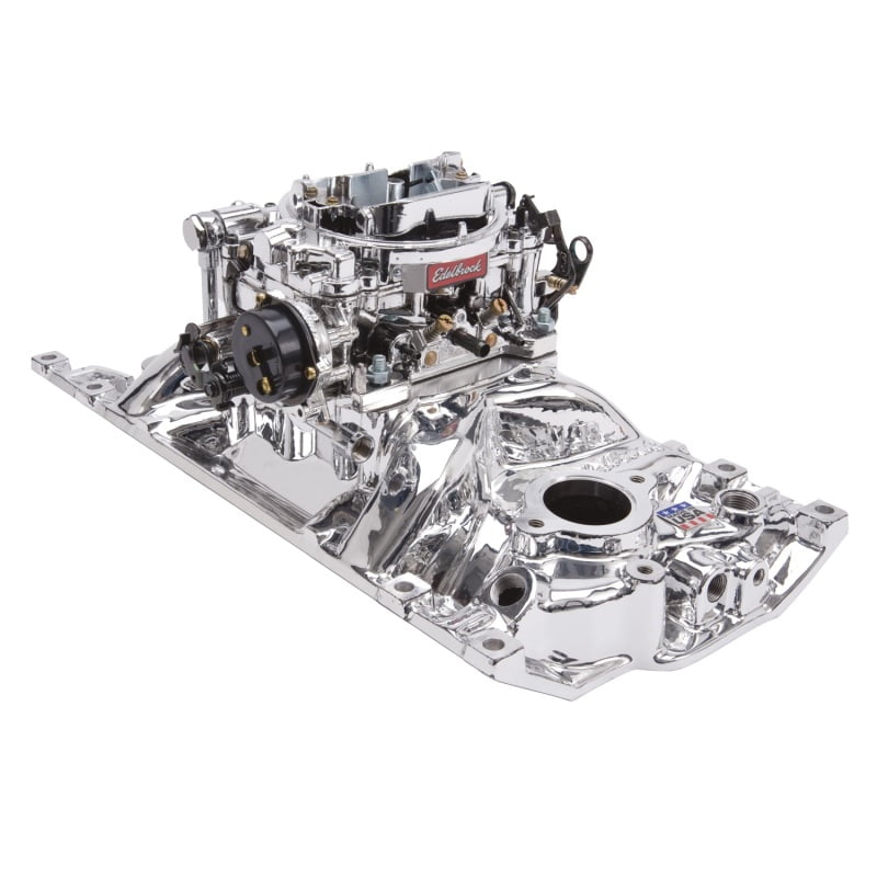 Edelbrock Manifold And Carb Kit Performer Small Block Chevrolet Vortec