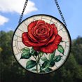 thumbnail image 2 of Vintage Style Christmas Gift - Rose Stained Glass Hanging Ornament - Winter Wonderland Christmas Tree Decoration, Holiday Gift for Family, Friends, Mom & Dad, 2 of 3