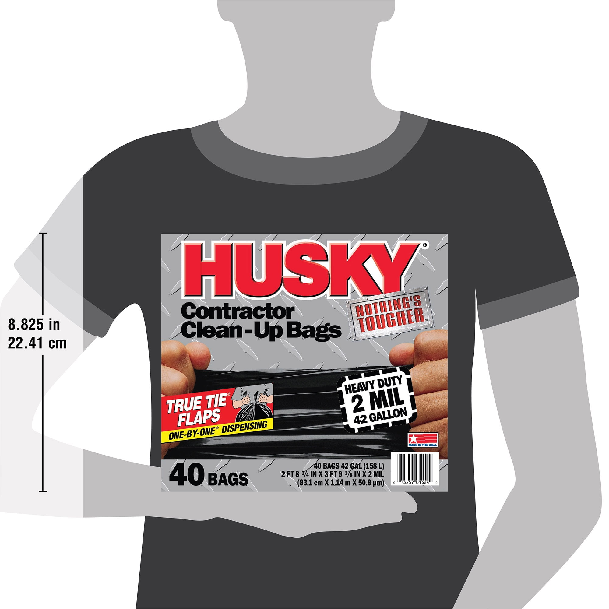 HUSKY CONTRACTOR PACK CLEAN-UP BAGS TRASH HEAVY DUTY 3mill 42