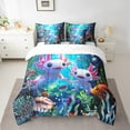 thumbnail image 2 of Erosebridal Cute Axolotl Comforter Set Twin 7 Pcs Kawaii Ocean Sealife Fish Anchor Decor Salamander Bedding Set Reptile Animal Bed in a Bag with Comforter,Sheets, 2 of 5