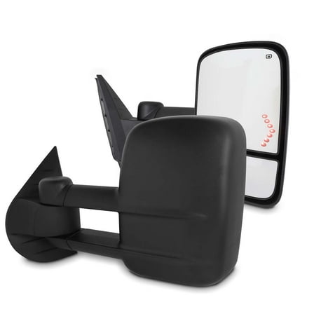 AKKON - For 2007-2013 Chevy Silverado GMC Serria Towing  Mirror With Power Fold | Heated|Turn Signal | Lamp - Black