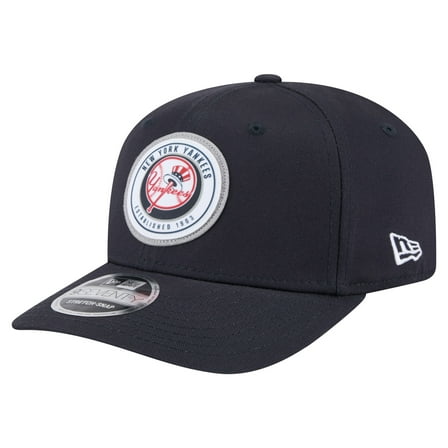 Men's New Era Navy New York Yankees Circle Patch 9SEVENTY Stretch-Snap Hat