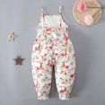 thumbnail image 4 of Edvintorg 1-6Years Christmas Clothes Kids Girls Summer Romper Printing Sling Sleeveless Backless Short Jumpsuit With Pockets Christmas Gifts Body For Children On Clearance, 4 of 6