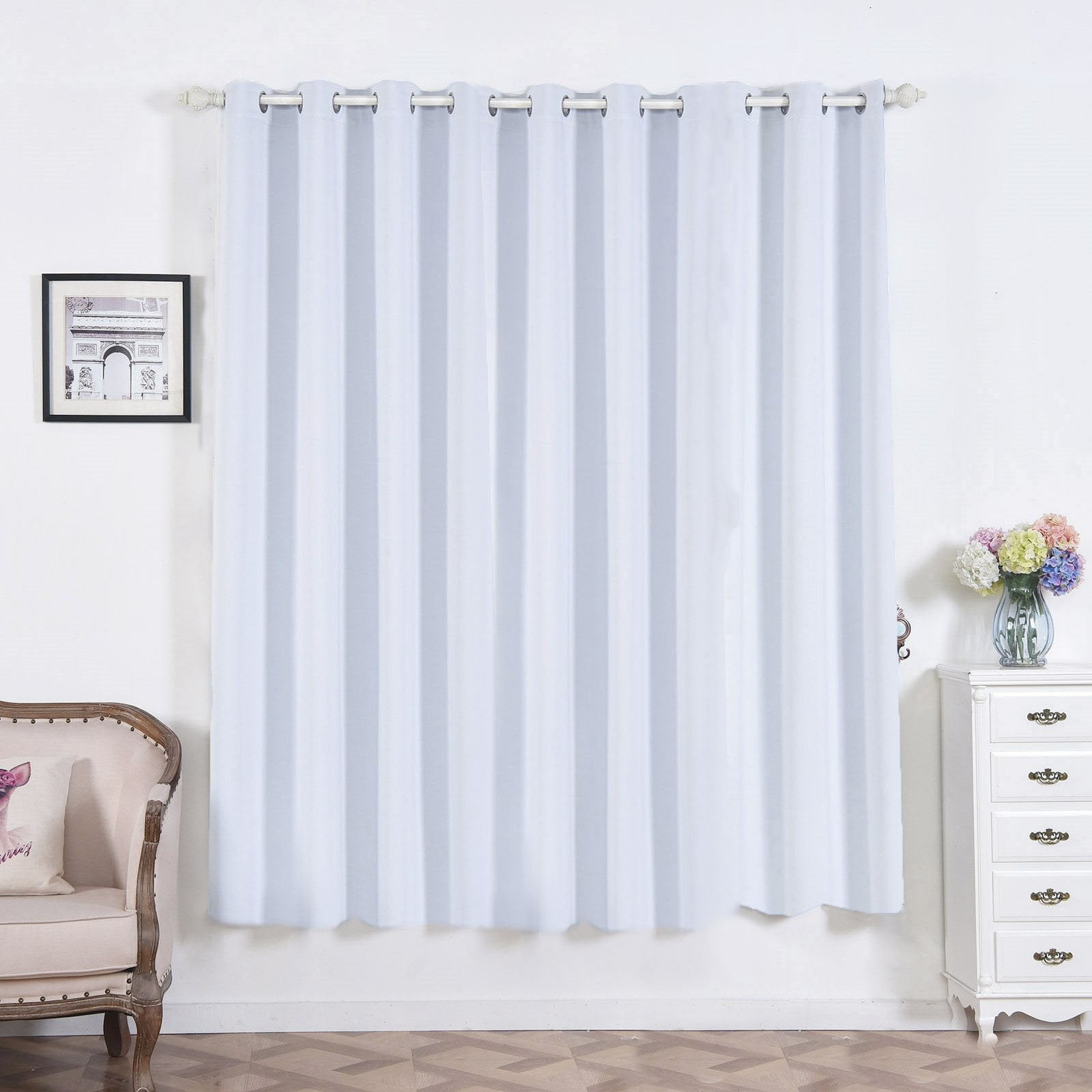 White Soundproof Curtains | 2 Packs | 52 x 84 Inch Grommet Curtains