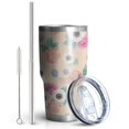 thumbnail image 2 of 30oz Pioneer Flower Floral Print Pattern Tumbler, Double Wall Vacuum Insulated Cup, BPA-Free Leak Proof Lid & Reusable Straws, Hot 12h, Cold 34h, 2 of 6