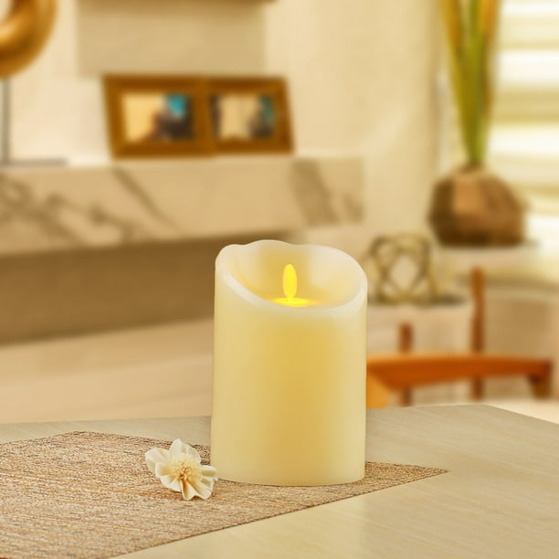 Better Homes & Gardens Flameless LED Motion Flame Pillar Candle, 4x6