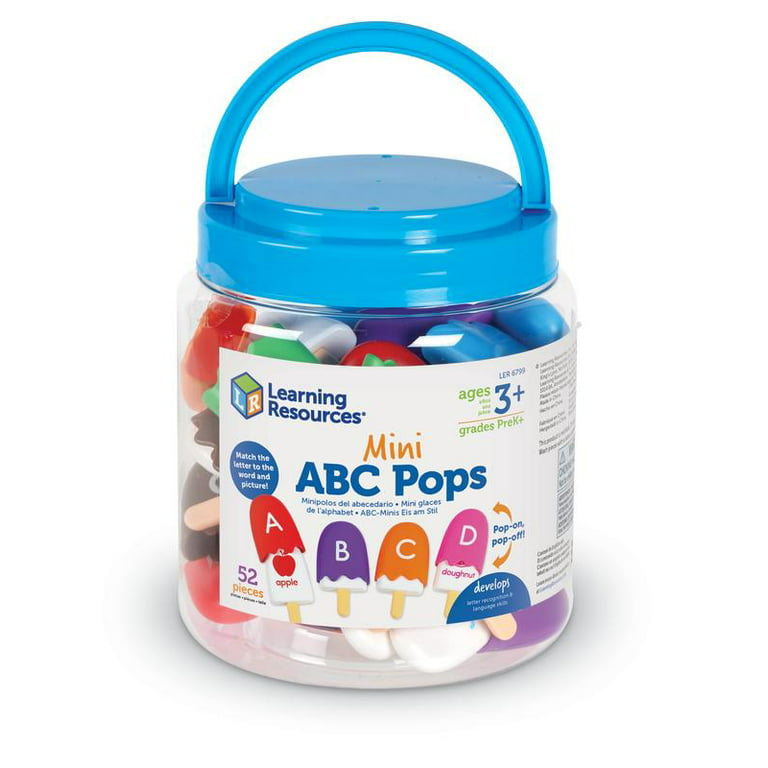 Learning Resources Mini ABC Pops, 52 Pieces, Ages 3+, Alphabet Recognition,  Fine Motor Skills Toys, Toddler Learning Toys, Montessori Toys for Kids