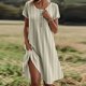 thumbnail image 1 of WILLBEST Vestidos Casuales para Mujer Vestido Casual Fluido de Cuello Redondo para Mujer, Línea A, para Verano, Vacaciones En La Playa, Uso Diario, Cómodo, Lavable A Máquina, Atuendo Básico Grande​​, 1 of 3
