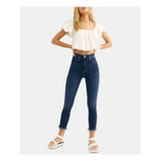 FREE PEOPLE Womens Navy Cropped High Waist Jeans 26