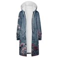 thumbnail image 3 of Coat B For Womens Hoodies Coat Fall Winter Warm Pockets Drawstring Zipper Open Thin Hooded Jackets Long Cardigans Tops Outwear Women Zip up Womens Zip up Tunic Sweatshirt Womens Lightweight Sweatshirt, 3 of 5