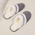 thumbnail image 6 of Xfvqtps Fuzzy Slippers for Womens Fluffy Slippers Large Size Suede Plush Edge Memory Foam Thick Bottom Non Slip Indoor House Warm Winter Cozy Slippers Gray, 6 of 7