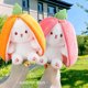thumbnail image 2 of 25cm Cosplay Strawberry Carrot Rabbit Plush Toy Stuffed Creative Bag into Fruit Transform Baby Cuddly Bunny Plushie Doll For Kid, 2 of 5