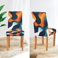 thumbnail image 3 of Yayeee 4 Pack Dining Chair Covers Stretch Parson Chairs Slipcovers Seat Protector, Green Abstract Wavy, 3 of 6
