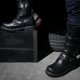 thumbnail image 3 of Botas altas de gran tamaño para hombre, estilo Martin, botas de cuero Crazy Horse para hombre, botas altas británicas, 3 of 6