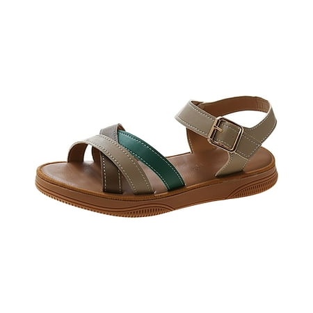 

Cathalem Flat Roman Style Sandals Women S Soft Bottom Summer Beach Women S Sandals Retro Shoes Green 40