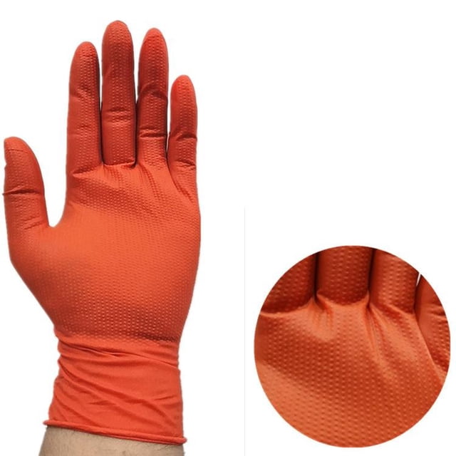 Guantes MACHAO Sunny Ding de espesor puro trabajo antiquímico de grano de diamante naranja 9 pulgadas 10 par/bolsa