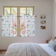 thumbnail image 3 of Easter Kitchen Curtains 54 Inch Length, Spring Rabbits Ears Feet Floral Blue Lattice Tiers Curtains for Bathroom Bedroom Cafe, Light Filtering Small Window Treatment Short Drapes 2 Panels 42"Wx54"L, 3 of 8