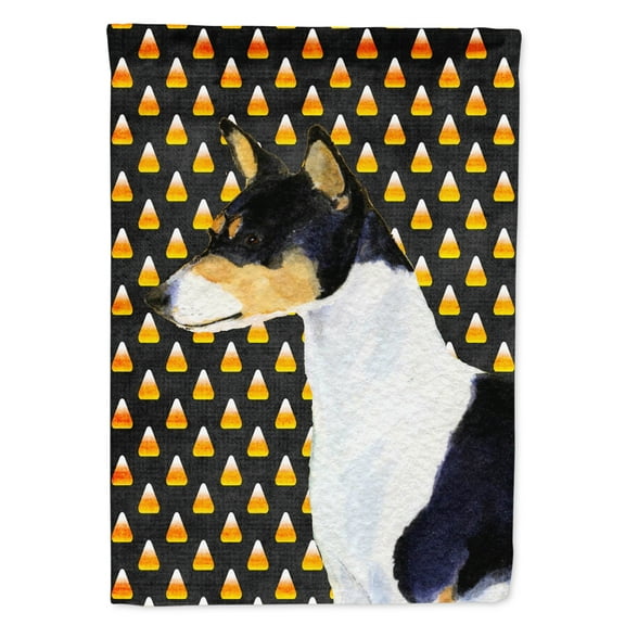 Basenji Candy Corn Halloween Portrait Flag Canvas House Size