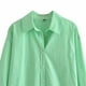 thumbnail image 3 of Ladies Classic Silky Botones S-cuelgos en V Oficina Camisetas de Manga Larga Elegante Tops para El Trabajo Verde s Salvador Camisas de manga larga Mujeres, 3 of 4