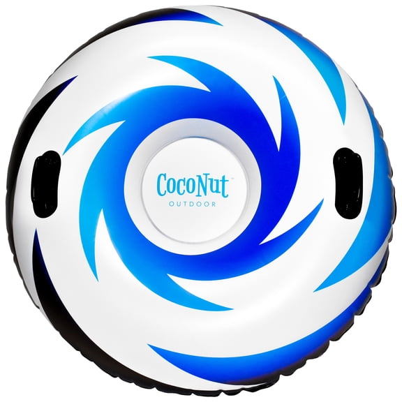 CocoNut Outdoor: Ice Blue Polar Vortex - 48" Jumbo Snow Tube, Inflatable Ring, Winter Sled, Cold Resistant PVC, 200lb Cap, Kids-Teens-Adults 8