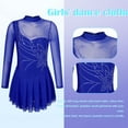 thumbnail image 5 of iEFiEL Girls Shiny Sequins Gymnastics Leotard Lyrical Ballet Dance Dress Long Sleeve Figure Ice Skating Costume Royal Blue 10, 5 of 6