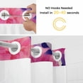 thumbnail image 5 of Spring Floral No Hook Shower Curtain with Snap in Liner Pink Purple Wildflowers Plants Leaf Linen Texture Waterproof Bathroom Shower Curtain with See Through Top Window for Bathtub 72" x 84", 5 of 9
