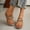 Khaki Wedge Shoes for Women, variant on CYMMPU Women's Metal Accent Open Toe Wedge Slide Sandals, Slip On Platform Comfort Mules, Casual Outdoor Summer Beach Walking Footwear Black 41