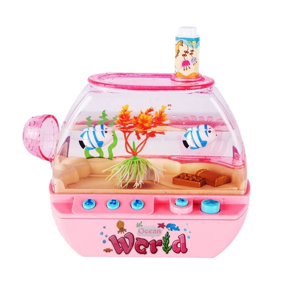 Fridja Mini Aquarium for Kids Fishing Toys Artificial Fish Tank with Moving Fish, Light, Music, Fishing Rod Fishing Net Pretendplay Toy Gift for Boys and Girls