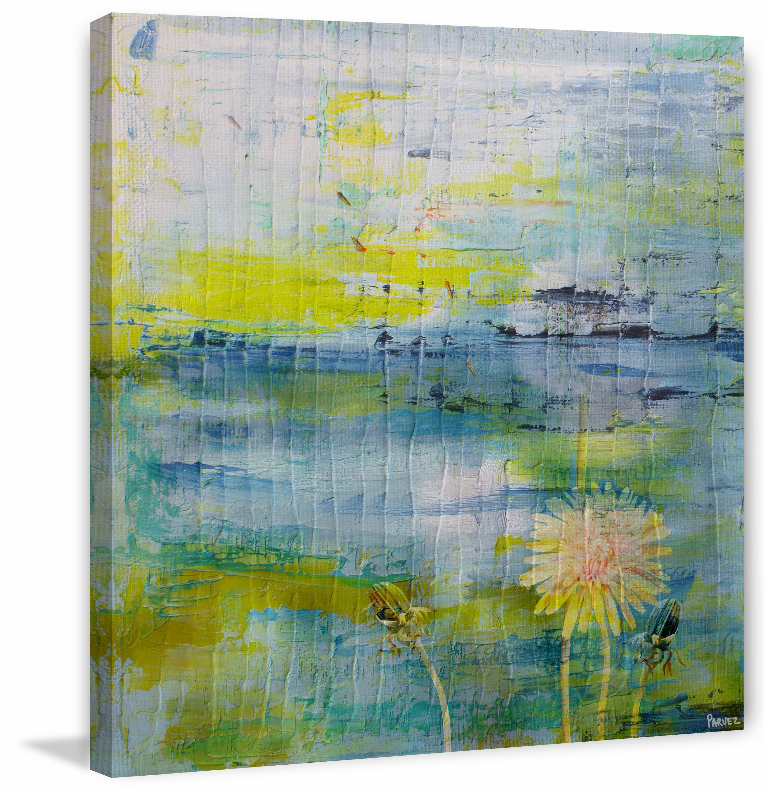 "Water Blooms" Painting Print on Wrapped Canvas