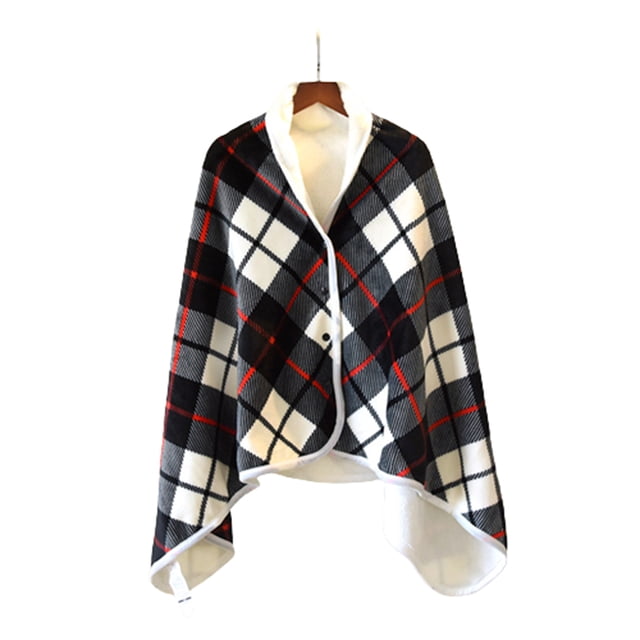 Bearachild Manta de poliéster para invierno y otoño, portátil, plegable, de repuesto, reutilizable, Rectangular, térmica, cálida, para mantener el Suministros térmicos Negro Blanco Tipo 3 Bearachild HA071591-04