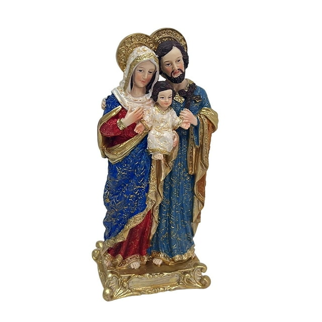 Estatua de belén navideño, escultura de resina, regalo de colección, centro de mesa, artesanía, figura del nacimiento de Jesús para estantería