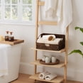 thumbnail image 3 of Bybiment Wicker Storage Baskets, Wicker Basket with Handles, Trapezoid Woven Storage Bins for , Basket for Decor, Brown, 2-Pack, 3 of 7