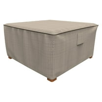 Budge Large Tan Tweed Patio Table/Ottoman Cover, English Garden