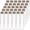 thumbnail image 1 of 30pcs 25ml Glass Test Tubes, 20100mm Clear Flat Test Tubes With Cork Stoppers For Scientific Experiments, Bath Salt And Candy Storage(bejoey), 1 of 5