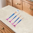 thumbnail image 5 of Unique Bargains 4 Pcs Portable Mermaid Makeup Brush Set for Bathroom Blue Plastic Handle Nylon Hair, 5 of 5