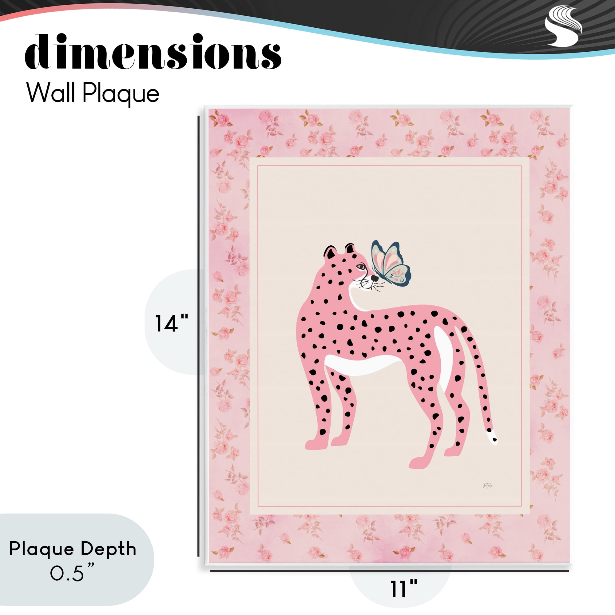Stupell Industries Cheetah & Butterfly Friendship Wall Plaque Art, design by Natalie Carpentieri