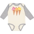 thumbnail image 3 of Inktastic 3 Scoops of Ice Cream Girls Long Sleeve Baby Bodysuit, 3 of 5