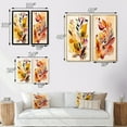 thumbnail image 4 of Designart "Watercolor Blooms Autumn Flowers I" Abstract Botanicals Framed Wall Art Set Of 2 - Modern Yellow Framed Wall Art Set Of 2, 4 of 6