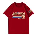 thumbnail image 4 of Hogleaql American Flag T-Shirt for Men Patriotic Short Sleeve Crew Neck American Flag T-Shirts Fashion Independence Day Themed Loose Pullover Tops Red S, 4 of 4