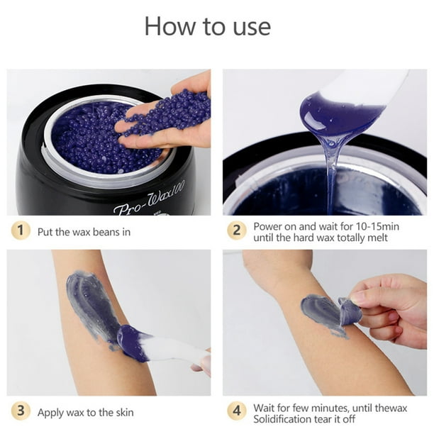Muyoka Perlas de cera dura 100 g Formula para piel sensible Depilacion de fusion rapida Frijoles de cera Hombres Mujeres Kit de depilacion con cera para la cara Cuerpo Piernas Bikini Espalda