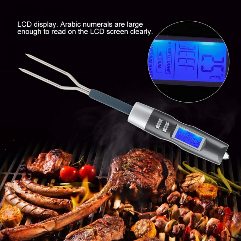 OOKWE Meat Thermometer Fork with Thermometer Digital Cooking Fork Instant  Read Thermometer Fork Kitchen Grilling Smoker