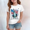 thumbnail image 2 of Staki American Flag Shirt Girls Independence Day 4th of July Shirt for Toddler Girls Kids, USA Flag Red White Blue T-Shirt Tee 1-9Y 10-14Y(White,13-14 Years), 2 of 4