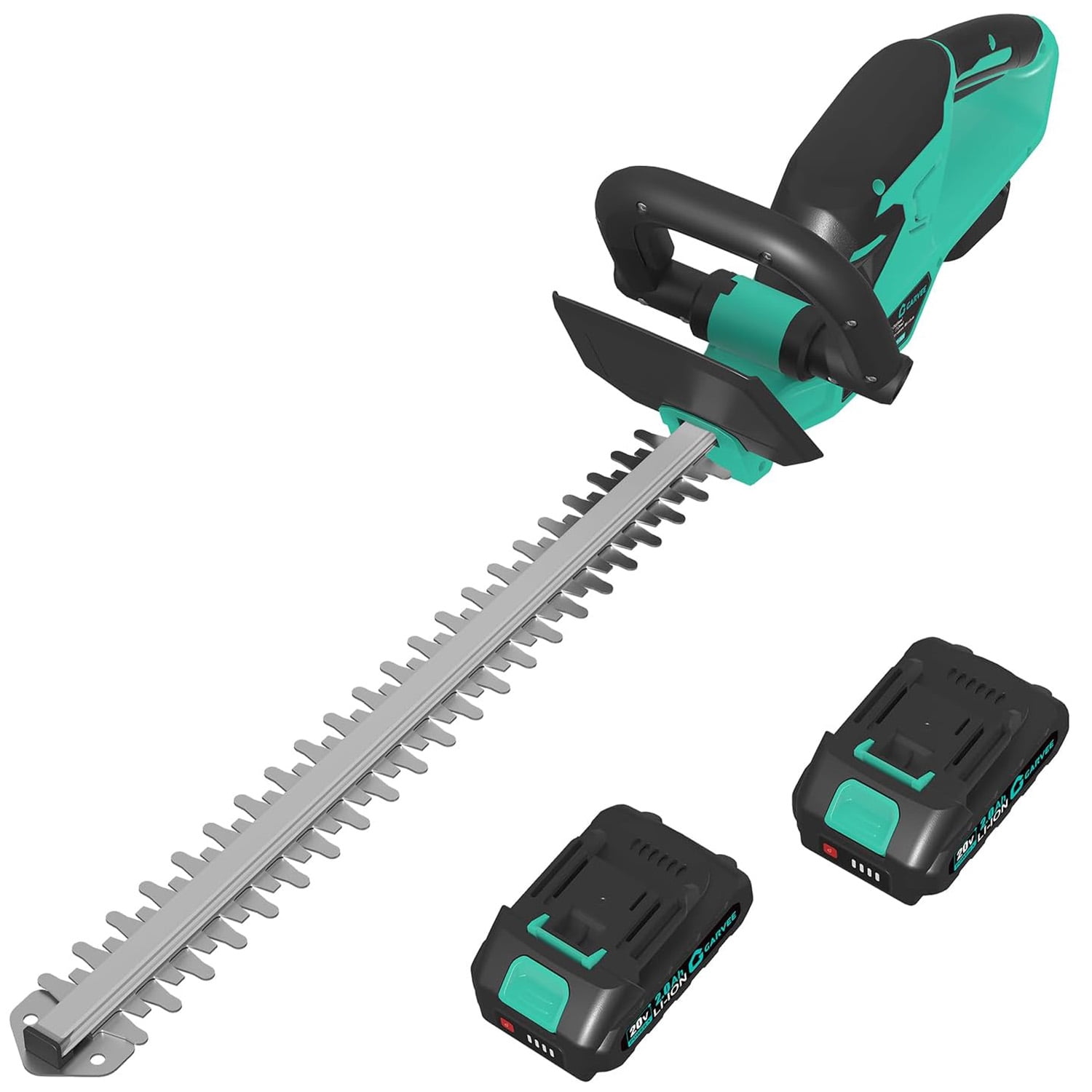 Memoryfield 22" Cordless Hedge Trimmer, 20V Electric Hedge & Grass Trimmer with 2 x 2.0Ah Batteries and Charger, Lightweight Handheld Shrub Pruner for Lawn & Garden, Blue