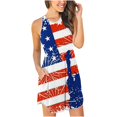 thumbnail image 3 of Vestido de tirantes sin mangas para mujer Vestido de bolsillo con cuello redondo y estampado de personalidad Pompotops  ghjkhdj4249, 3 of 7