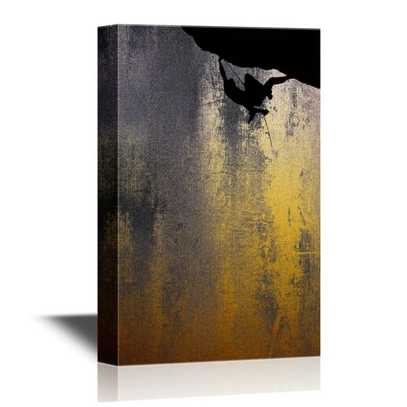 wall26 Extreme Sport Canvas Wall Art - Man Climbing The Mountain - Gallery Wrap Modern Home Art | Ready to Hang - 32x48 inches
